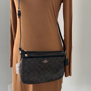 Coach monogram two pocket crossbody plus clutch